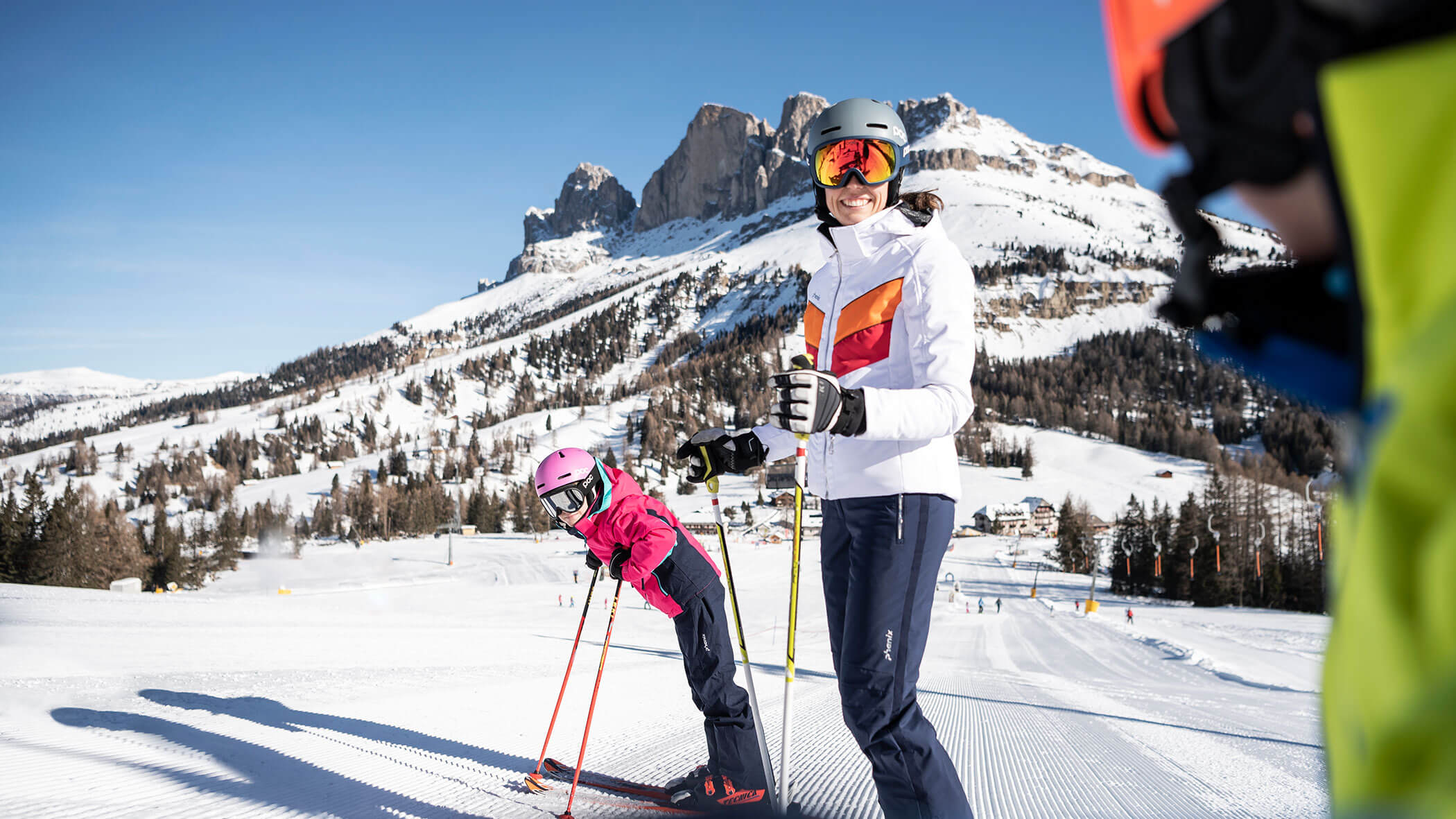 Das Skigebiet Carezza am Rosengarten in den Dolomiten